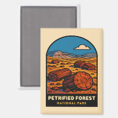 ヴィンテージ旅行石化された森林国立公園 マグネット (正面/裏面)