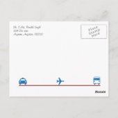 ヴィンテージ旅行結婚をテーマにしたサンキューカード ポストカード (裏面)