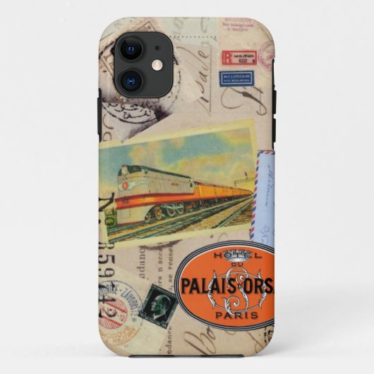 ヴィンテージ旅行者切手のケース Case-Mate iPhoneケース (裏面)