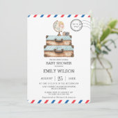 ヴィンテージ旅行航海アドベンチャーベビーシャワーボーイ 招待状 (スタンド正面)