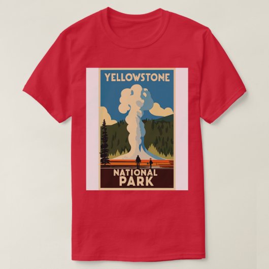 ヴィンテージ旅行芸術イエローストーン国立P Tシャツ (デザイン正面)