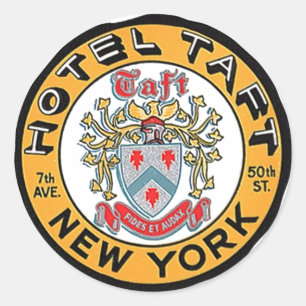 ヴィンテージ旅行荷物のステッカーNYC NYのホテルタフト ラウンドシール