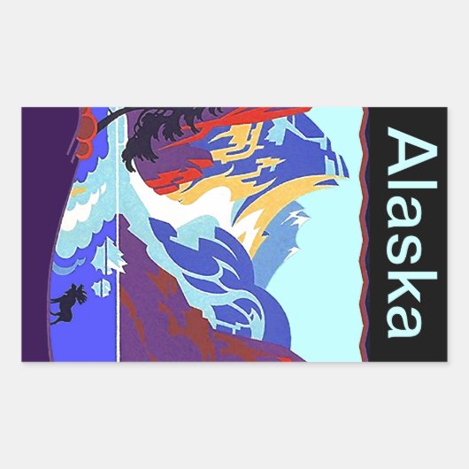 ヴィンテージ旅行荷物シールAlaska Scrapbook 長方形シール (正面)