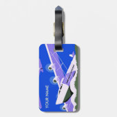 ヴィンテージ旅行荷物タグブルー ラゲッジタグ (裏面縦)