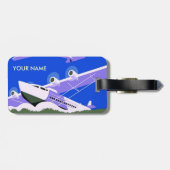 ヴィンテージ旅行荷物タグブルー ラゲッジタグ (裏面横)