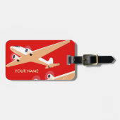 ヴィンテージ旅行荷物タグレッド ラゲッジタグ (正面横)