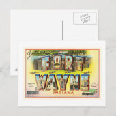 ヴィンテージ旅行記念品のフォートウェイン#2インディアナ ポストカード (正面/裏面)