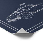 ヴィンテージ旅行設計図アートスポーツカー特許 ポスター (角)