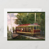 ヴィンテージ旅行輸送電気トロリー ポストカード (正面/裏面)