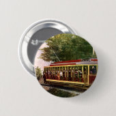 ヴィンテージ旅行輸送電気トロリー 缶バッジ (正面&裏面)