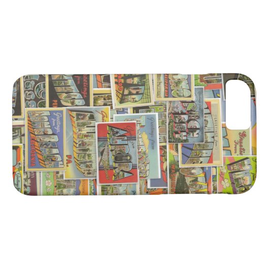 ヴィンテージ旅行郵便はがきの電話箱 Case-Mate iPhoneケース (裏面(横))