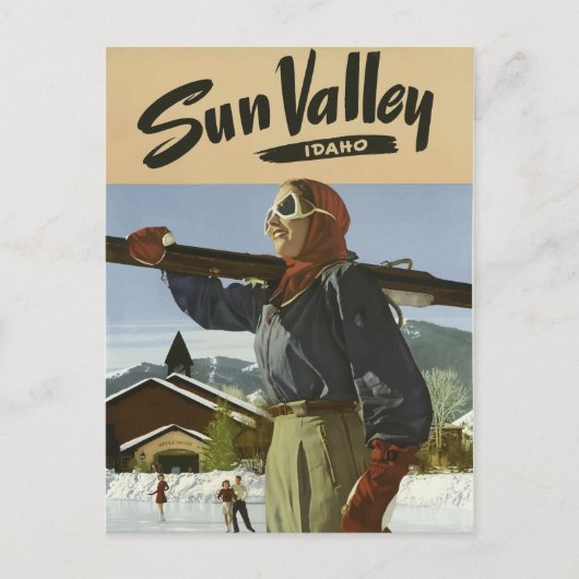 ヴィンテージ旅行郵便はがきポスターアイダホ米国 ポストカード (正面)