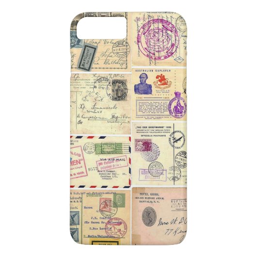 ヴィンテージ旅行郵便はがき Case-Mate iPhoneケース (裏面)