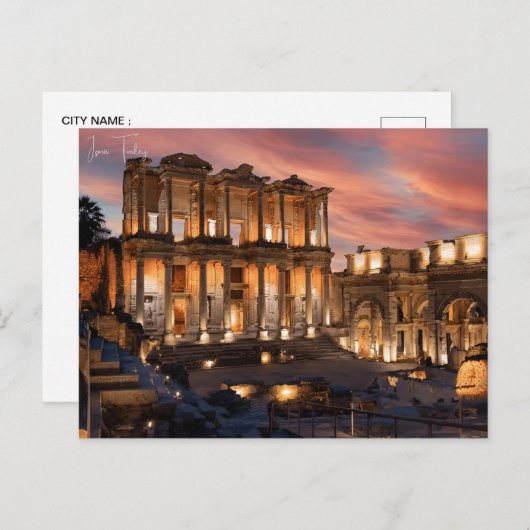 ヴィンテージ旅行都市イズミールターキーエフェスアクロポリス ポストカード (正面/裏面)