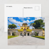 ヴィンテージ旅行都市ハノイのベトナムのレトロバケーション ポストカード (正面/裏面)