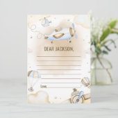 ヴィンテージ旅行飛行機タイムカプセルノートカード 招待状 (スタンド正面)