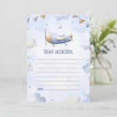 ヴィンテージ旅行飛行機タイムカプセルノートカード 招待状 (スタンド正面)