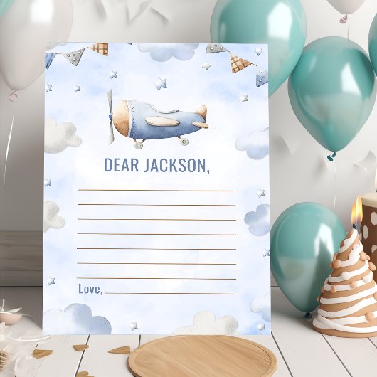 ヴィンテージ旅行飛行機タイムカプセルノートカード 招待状