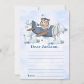 ヴィンテージ旅行飛行機タイムカプセルノートメッセグ 招待状 (正面)