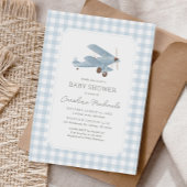 ヴィンテージ旅行飛行機ベビーシャワー 招待状