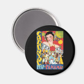 ヴィンテージ旅行1937パナマカーニバルパーティー女性 マグネット (正面/裏面)