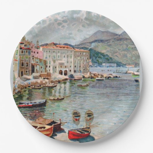 ヴィンテージ旅行20年代Menton、リビエラ ペーパープレート (正面)