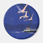 ヴィンテージ旅行、アラスカでのクルーズ船休暇 マグネット (正面)