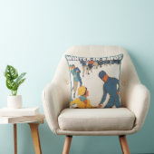 ヴィンテージ旅行，アールデコ，冬のダボスのスイス クッション (椅子)