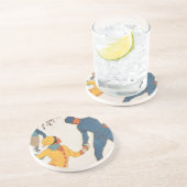 ヴィンテージ旅行，アールデコ，冬のダボスのスイス コースター (側面)