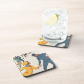 ヴィンテージ旅行，アールデコ，冬のダボスのスイス コースター (右側)