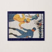 ヴィンテージ旅行,アールデコ,冬のダボスのスイス ジグソーパズル (横)