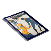 ヴィンテージ旅行，アールデコ，冬のダボスのスイス ノートブック (右側)