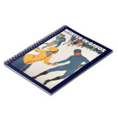 ヴィンテージ旅行，アールデコ，冬のダボスのスイス ノートブック (左側)