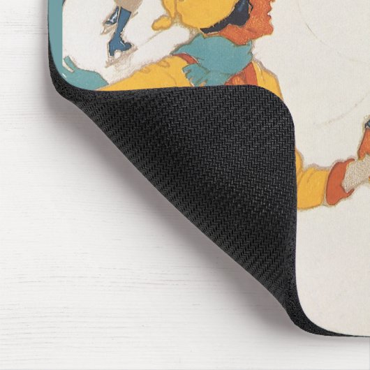 ヴィンテージ旅行，アールデコ，冬のダボスのスイス マウスパッド (コーナー)