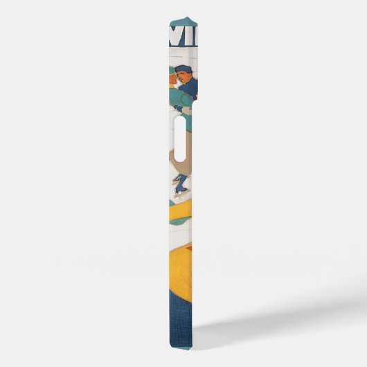 ヴィンテージ旅行,アールデコ,冬のダボスのスイス Case-Mate iPhoneケース (裏面 / 右)