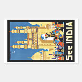 ヴィンテージ旅行， 「インディア・エイサ」を参照 長方形シール (正面)