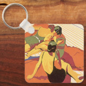 ヴィンテージ旅行、クルーズ船でのバケーション キーホルダー (正面)