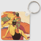 ヴィンテージ旅行、クルーズ船でのバケーション キーホルダー (裏面)