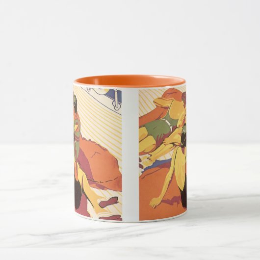 ヴィンテージ旅行、クルーズ船でのバケーション マグカップ (中央)