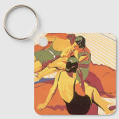 ヴィンテージ旅行、クルーズ船での休暇 キーホルダー (正面)