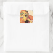 ヴィンテージ旅行、クルーズ船での休暇 スクエアシール (バッグ)