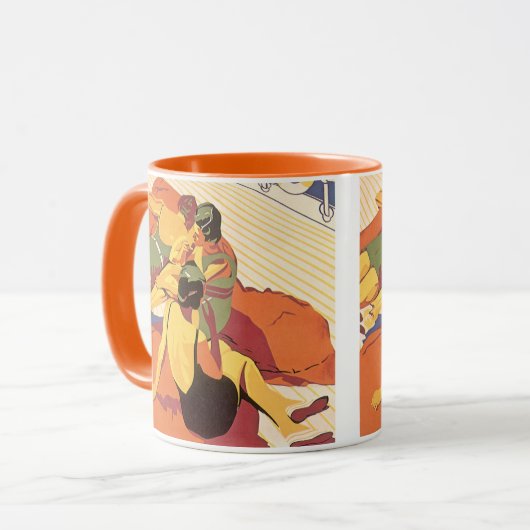 ヴィンテージ旅行、クルーズ船での休暇 マグカップ (正面左)