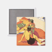 ヴィンテージ旅行、クルーズ船での休暇 マグネット (正面/裏面)