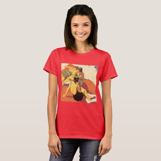 ヴィンテージ旅行、クルーズ船での休暇 Tシャツ (正面フル)