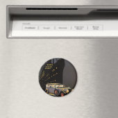 ヴィンテージ旅行、クルーズ船とアンティーク車 マグネット (インサイチュ (食洗機))