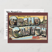 ヴィンテージ旅行，グランドキャニオン，住所の変更 案内ポストカード (正面/裏面)