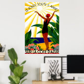 ヴィンテージ旅行 – コートダジュールフランスの- Riviera ポスター (ホームオフィス)