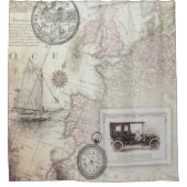 ヴィンテージ旅行 シャワーカーテン (正面)