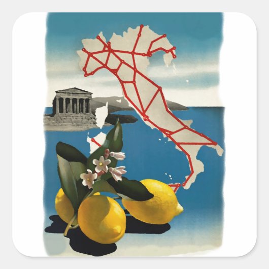 ヴィンテージ旅行 スクエアシール (正面)