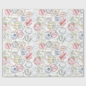 ヴィンテージ旅行/スタンプラッピング紙 ラッピングペーパー (フラット)